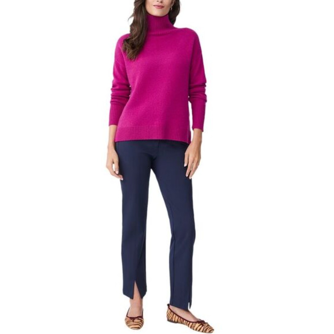 J. Mclaughlin Dina Cashmere Turtleneck Sweater Size M Medium